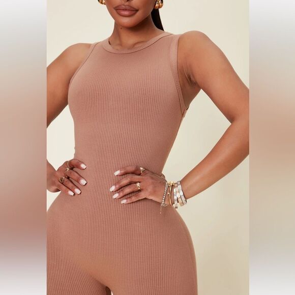 Serafina Snatched Jumpsuit - Nude Size Size Medium - Picture 3 of 5